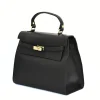 Fashionista black leather handbag side