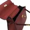 Fashionista Bordeaux Leather Handbag opened