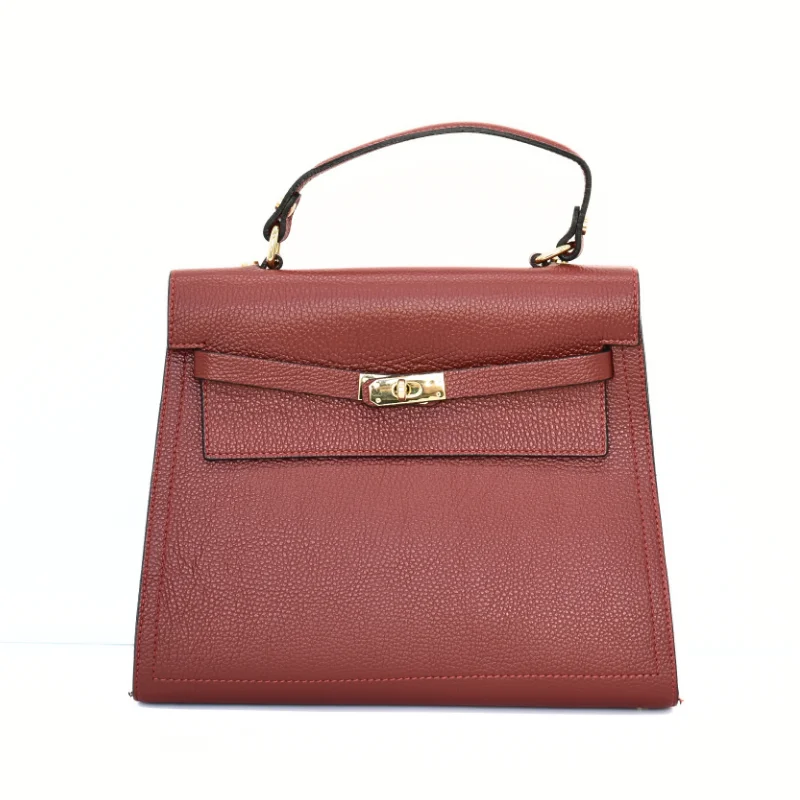 Fashionista Bordeaux Leather Handbag