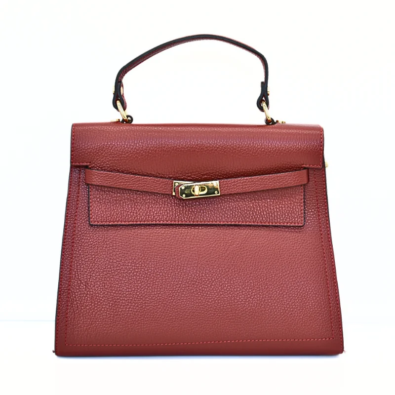 Fashionista Bordeaux Leather Handbag
