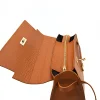 Fashionista camel leather handbag zip