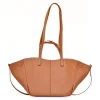 mag camel leather handbag big straps dront mag camel leather handbag big straps front