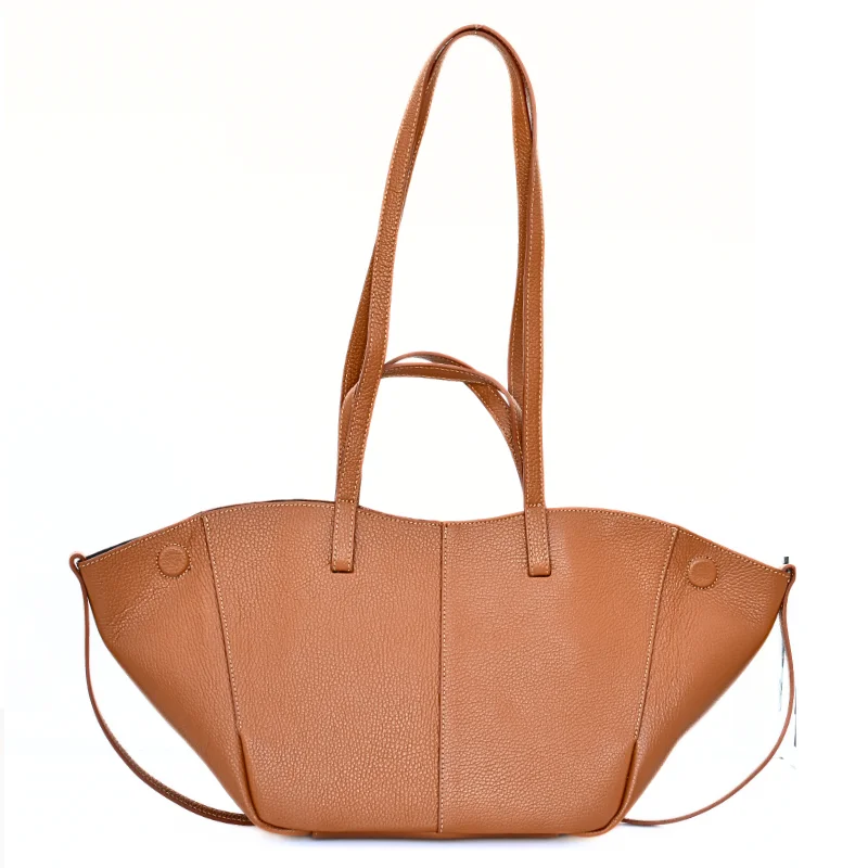 mag camel leather handbag big straps dront mag camel leather handbag big straps front