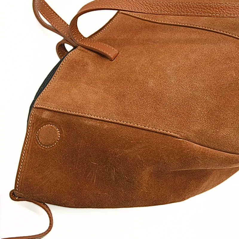 mag camel suede leather handbag details mag camel suede leather handbag details