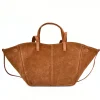 mag camel suede leather handbag side mag camel suede leather handbag side