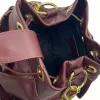 ruffle bordeaux leather bucket bag interior
