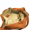 Slouchy Camel Suede Leather Shoulder Bag interior