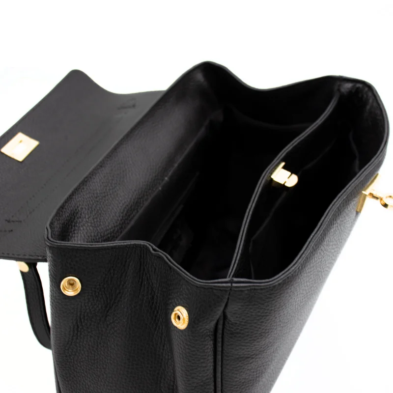tulip black leather handbag interiors