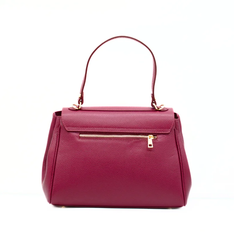 tulip bordeaux leather bag back