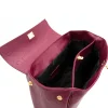 tulip bordeaux leather bag interior details