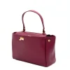 tulip bordeaux leather bag side