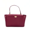tulip bordeaux leather bag opened
