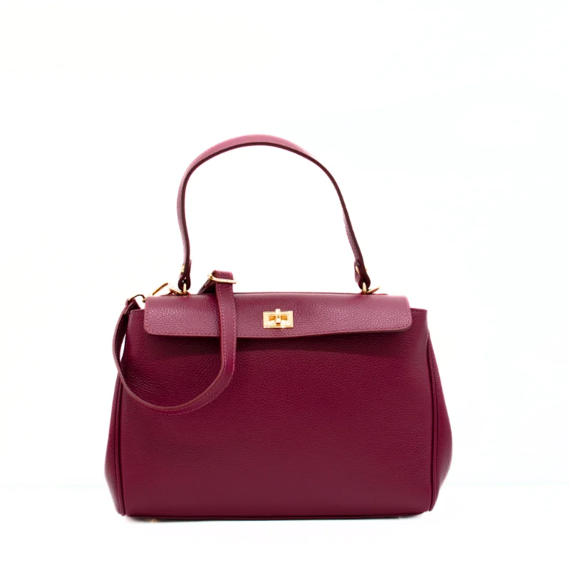 tulip bordeaux leather bag strap