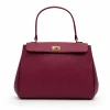 tulip bordeaux leather bag