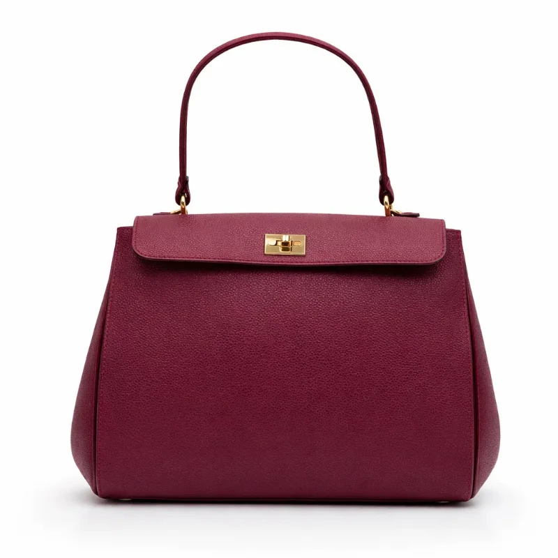 tulip bordeaux leather bag