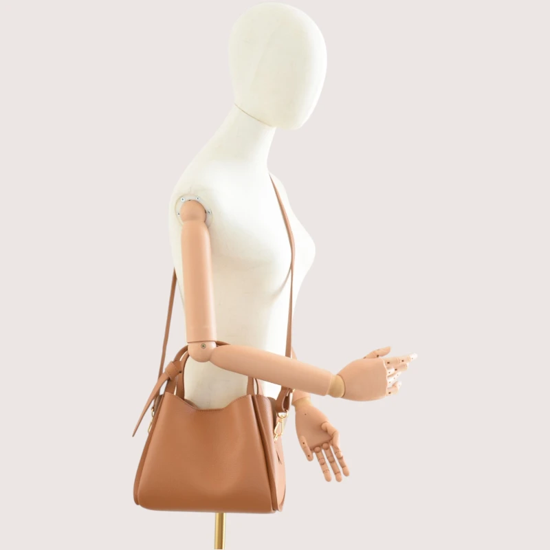 bruna camel leather handbag crossbody