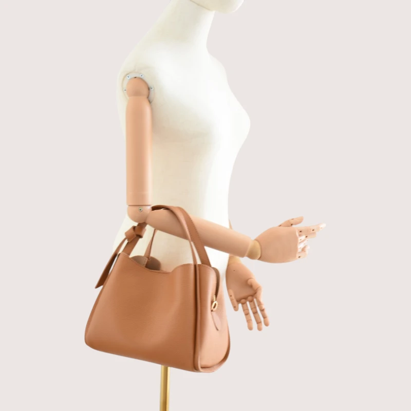 bruna camel leather handbag handbag detailed