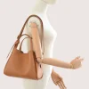 bruna camel leather handbag handbag on shoulder detail