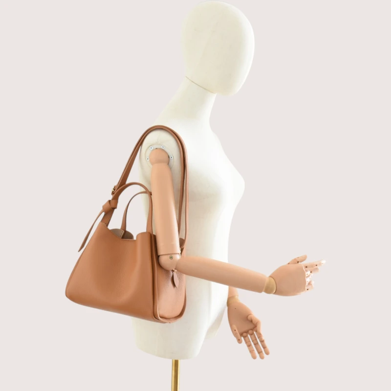 bruna camel leather handbag handbag on shoulder