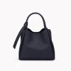 bruna navy blue leather handbag
