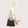 bruna navy blue leather handbag crossbody strap