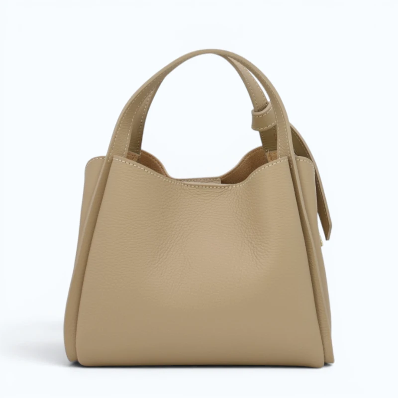 bruna taupe leather handbag back