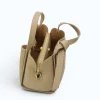 bruna taupe leather handbag zip