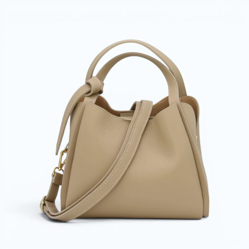 bruna taupe leather handbag strap