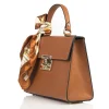 diva camel leather handbag side