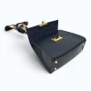 diva navy blue leather handbag interior