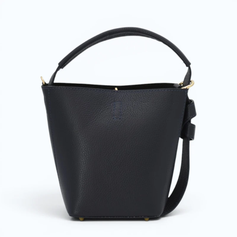 Flow Navy Blue Leather Handbag back