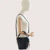 Flow Navy Blue Leather Handbag shoulder strap