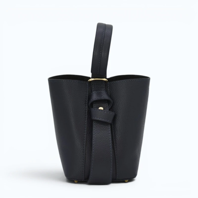 Flow Navy Blue Leather Handbag style2