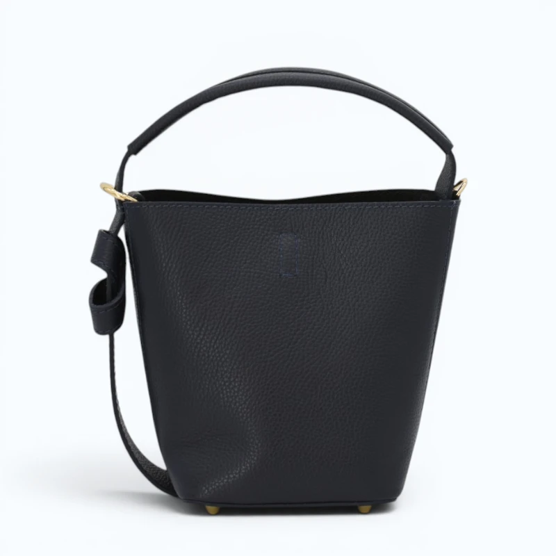 Flow Navy Blue Leather Handbag