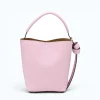 Flow pink leather handbag back