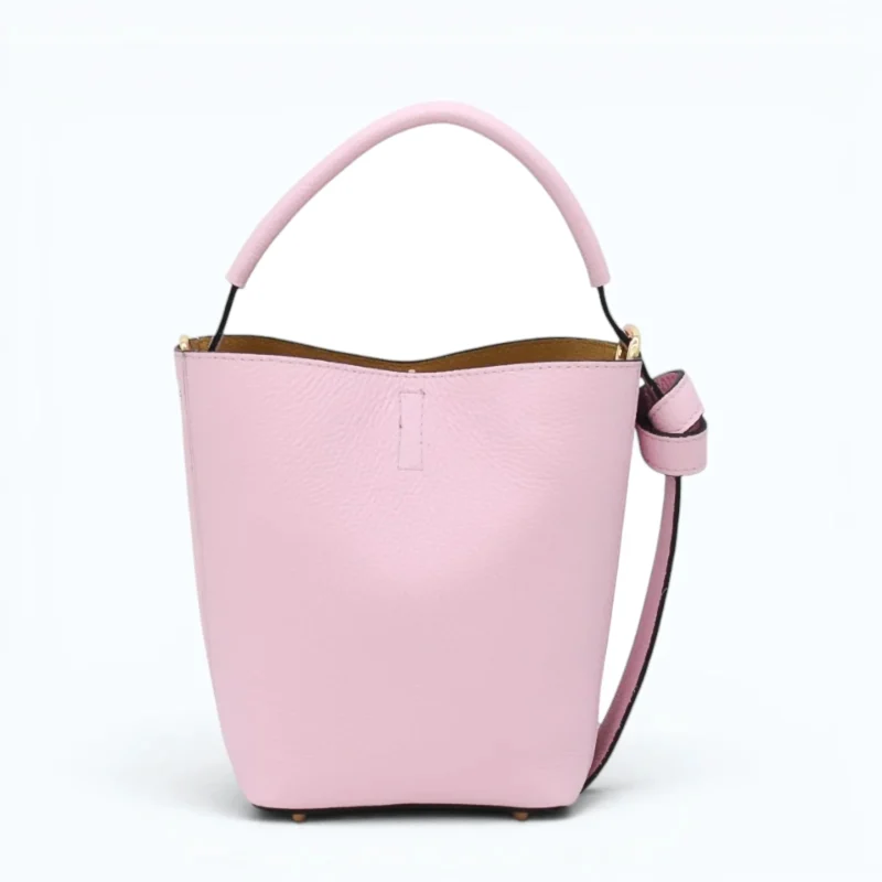 Flow pink leather handbag back