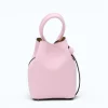 Flow pink leather handbag closed back
