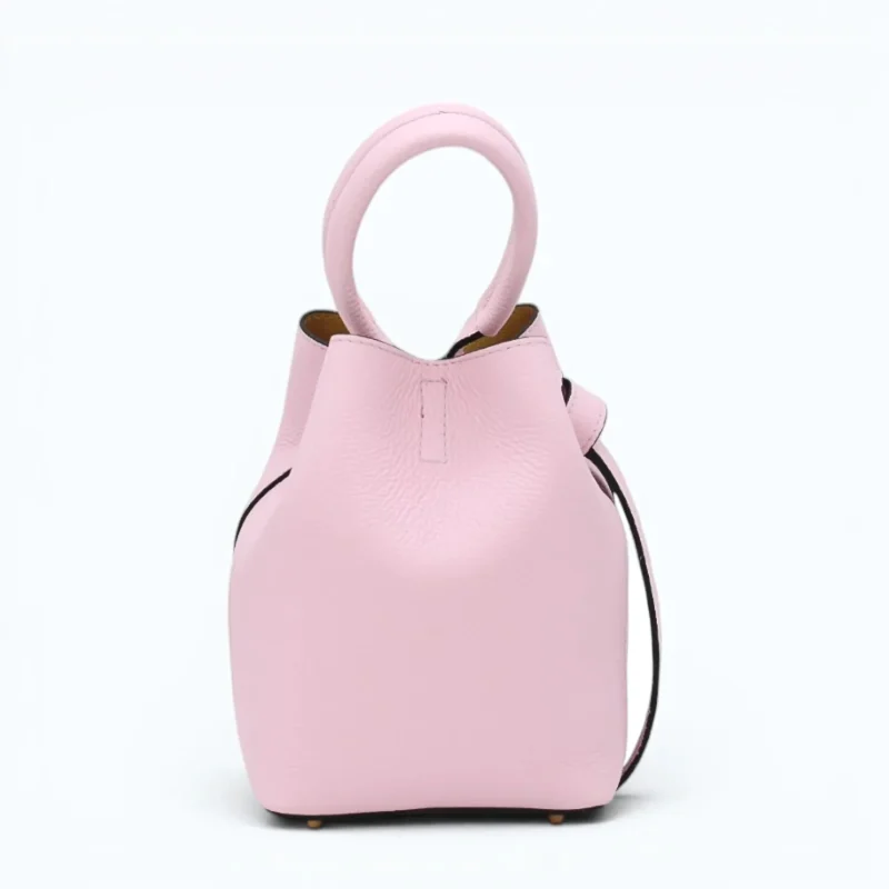 Flow pink leather handbag closed back