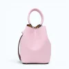 Flow pink leather handbag closed