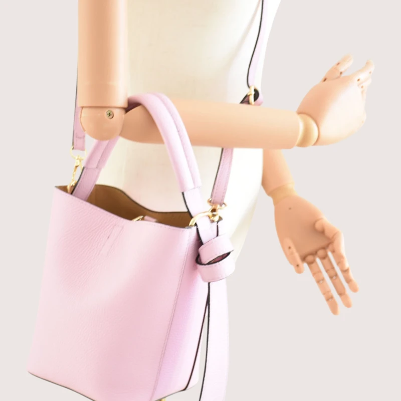 Flow pink leather handbag hand crossbody