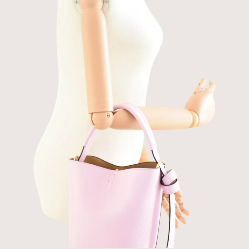 Flow pink leather handbag hand