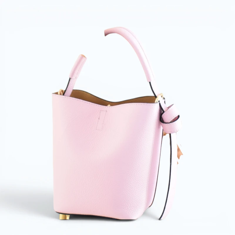 Flow pink leather handbag interior sides2
