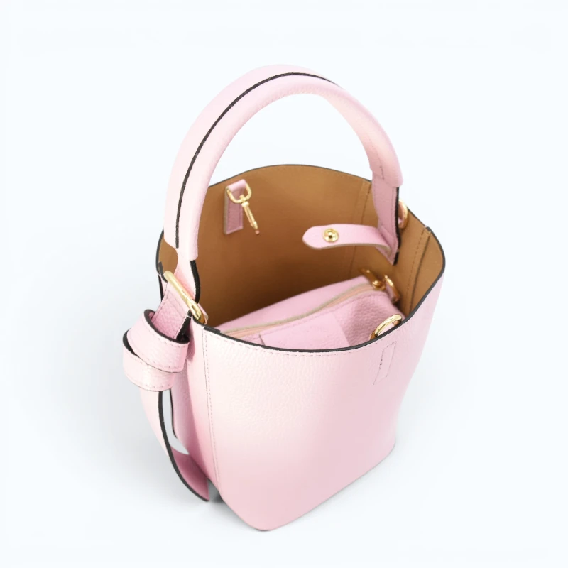 Flow pink leather handbag interior bag
