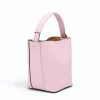 Flow pink leather handbag side left