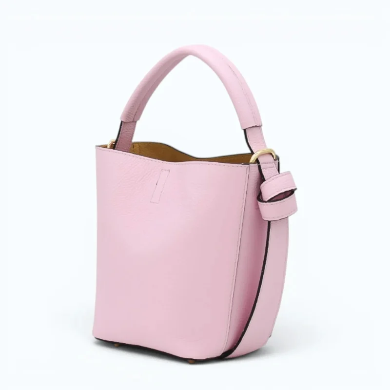 Flow pink leather handbag side