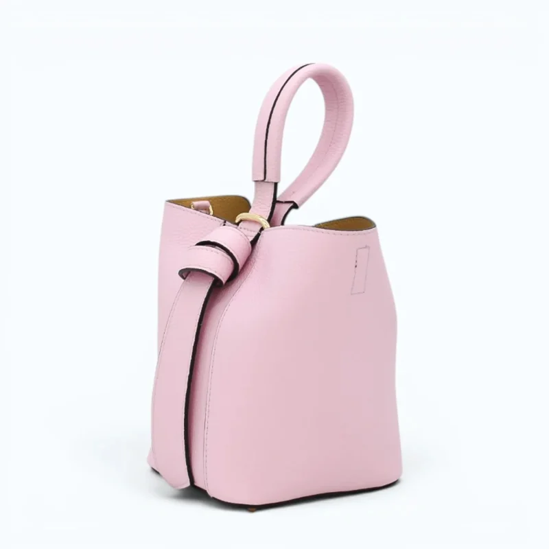Flow pink leather handbag side2