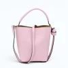 Flow pink leather handbag strap