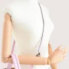 Flow pink leather handbag strap detail