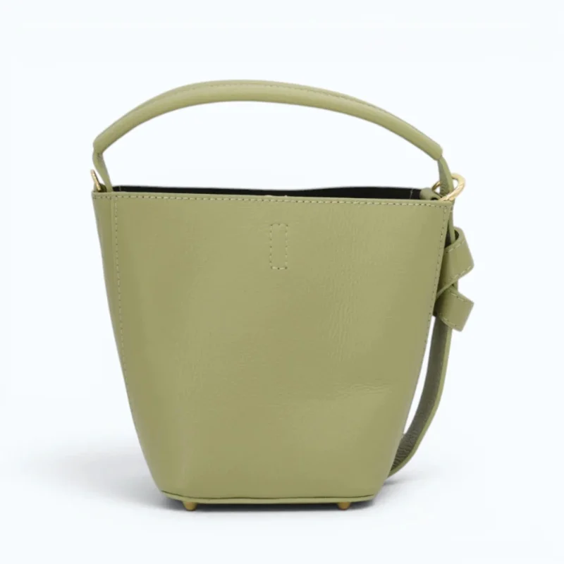 Flow Pistachio Green Leather Handbag back