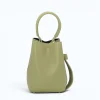 Flow Pistachio Green Leather Handbag closed back